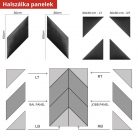 3D bársony fali panel | 30 színben | halszálka minta | bal also panel